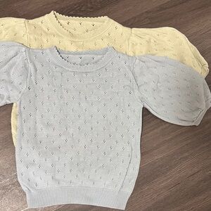 Light blue and green Puff Sleeve Sweater bundle